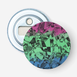 Groovy Eclectic Retro Trippy Polysexual Pride Flag Bottle Opener