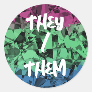 Groovy Eclectic Retro Trippy Polysexual Pride Flag Classic Round Sticker