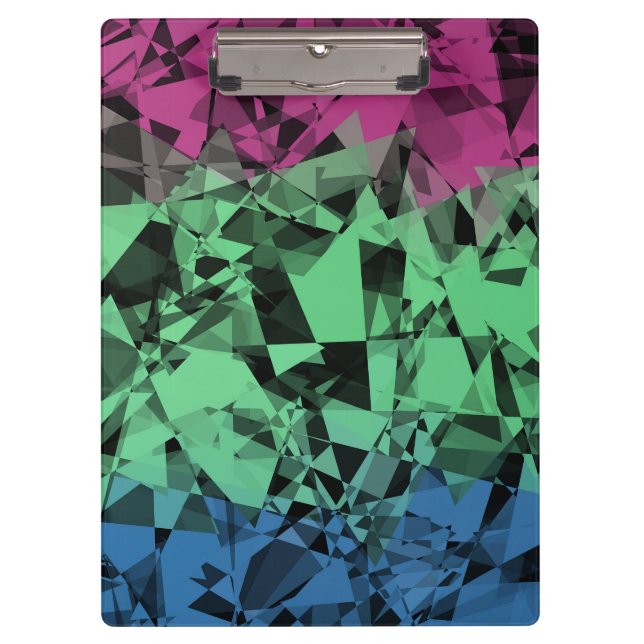 Groovy Eclectic Retro Trippy Polysexual Pride Flag Clipboard (Front)