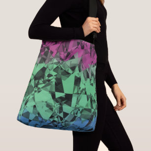 Groovy Eclectic Retro Trippy Polysexual Pride Flag Crossbody Bag