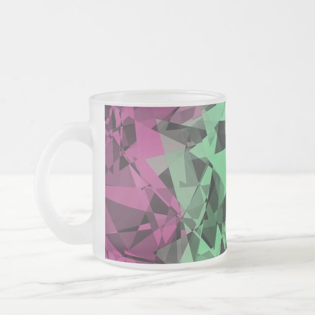 Groovy Eclectic Retro Trippy Polysexual Pride Flag Frosted Glass Coffee Mug (Left)