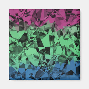Groovy Eclectic Retro Trippy Polysexual Pride Flag Magnet