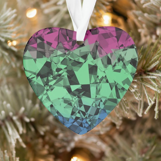 Groovy Eclectic Retro Trippy Polysexual Pride Flag Ornament (Tree)