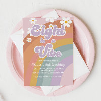 Groovy Eight is a vibe Retro Rainbow 8th Birthday