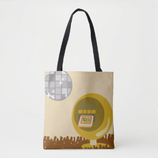 Groovy Eight Track Days Retro Music Illustration Tote Bag