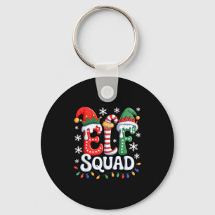 Groovy Elf Squad Elf Family Christmas Matching Paj Key Ring