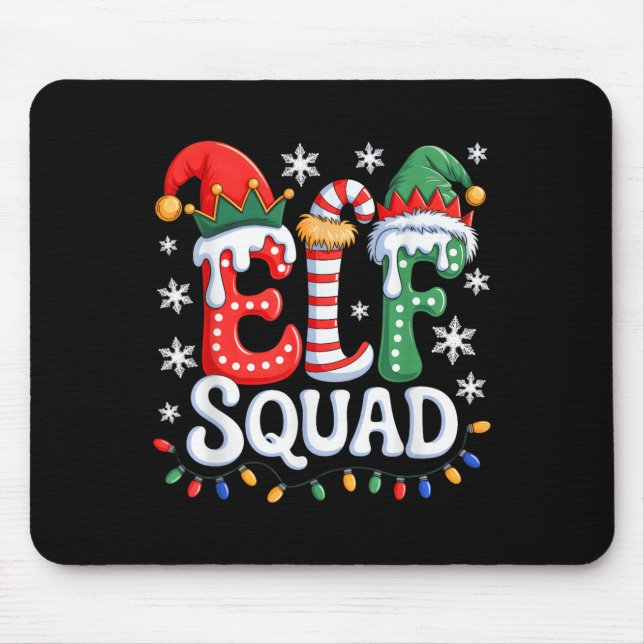 Groovy Elf Squad Elf Family Christmas Matching Paj Mouse Mat (Front)