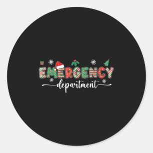 Groovy Emergency Department Christmas Santa Er Cre Classic Round Sticker