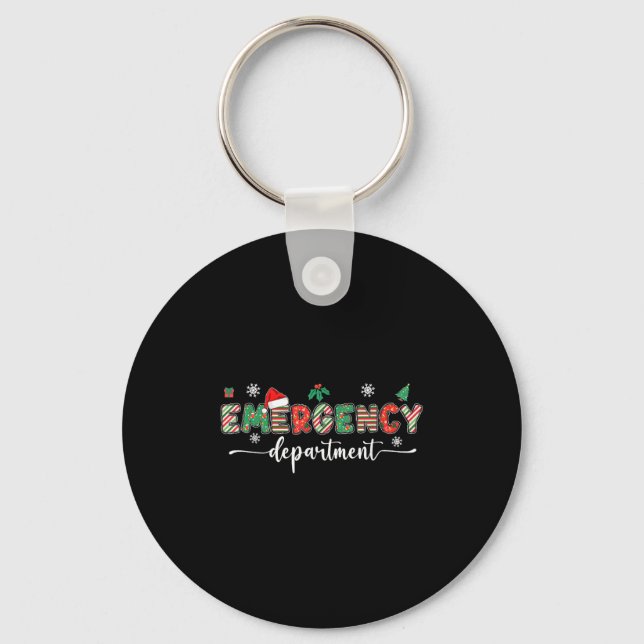 Groovy Emergency Department Christmas Santa Er Cre Key Ring (Front)