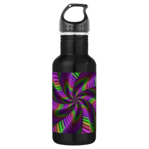 Groovy Energetic Colourful Neon Fractal Pattern 532 Ml Water Bottle
