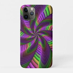Groovy Energetic Colourful Neon Fractal Pattern iPhone 11 Pro Case