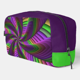 Groovy Energetic Colourful Neon Fractal Pattern Dopp Kit