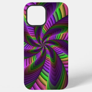 Groovy Energetic Colourful Neon Fractal Pattern iPhone 12 Pro Max Case