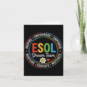 Groovy esol dream team teachers and students back card