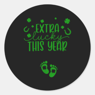 Groovy Extra Lucky This Year Irish Pregnancy St Pa Classic Round Sticker