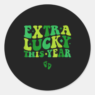 Groovy Extra Lucky This Year Irish Pregnancy St Pa Classic Round Sticker