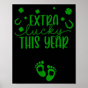 Groovy Extra Lucky This Year Irish Pregnancy St Pa Poster