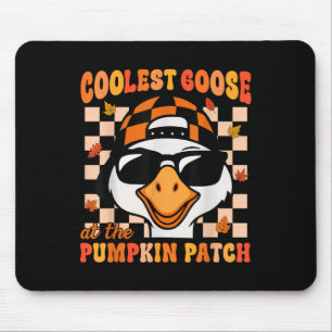 Groovy Fall Autumn Coolest Goose At The Patch Kids Mouse Mat