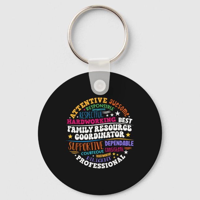 Groovy Family Resource Coordinator Appreciation  Key Ring (Front)