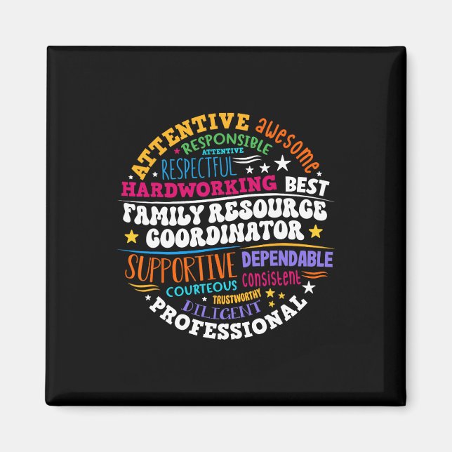 Groovy Family Resource Coordinator Appreciation  Magnet (Front)