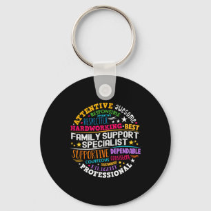 Groovy Family Support Specialist Appreciation Week Key Ring