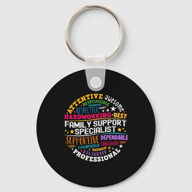 Groovy Family Support Specialist Appreciation Week Key Ring (Front)