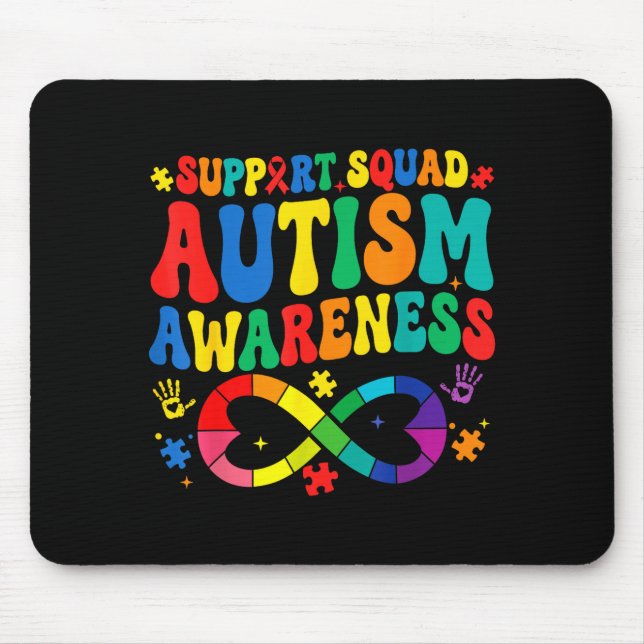 Groovy family support squad autism awareness  mouse mat (Front)