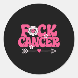 Groovy Fck Cancer Classic Round Sticker