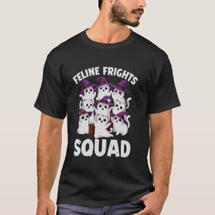 Groovy Feline Frights Squad Spooky Cats Lover Hall T-Shirt