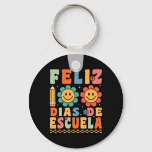 Groovy Feliz 100 Dias De Escuela Groovy 100 Days Key Ring