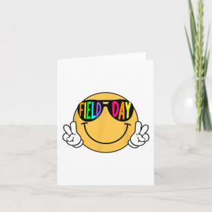 Groovy Field Day Sungles Smile Face Teacher Kids  Card