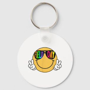 Groovy Field Day Sungles Smile Face Teacher Kids  Key Ring