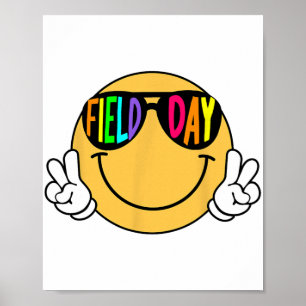 Groovy Field Day Sungles Smile Face Teacher Kids Poster