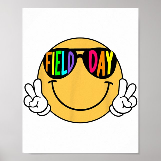 Groovy Field Day Sungles Smile Face Teacher Kids  Poster (Front)