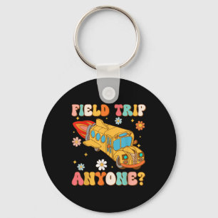 Groovy Field Trip Anyone School Bus Driver Yellow Key Ring