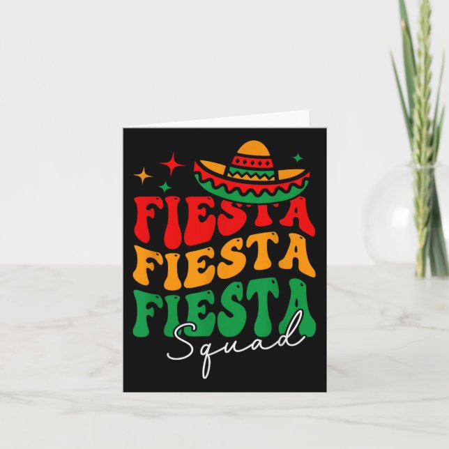 Groovy Fiesta Squad Cinco De Mayo Mexican Fiesta 5 Card (Front)