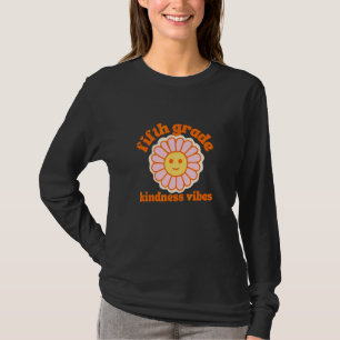 Groovy Fifth Grade Teacher Kindness Retro Flower V T-Shirt