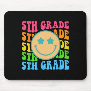 Groovy Fifth Grade Vibes Face Retro Teachers Back  Mouse Mat