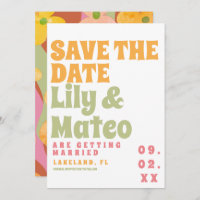 Groovy Floral 80s Retro Vintage Save the Date
