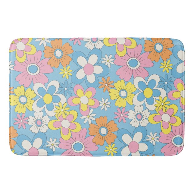 Groovy Floral Bath Mat (Front)