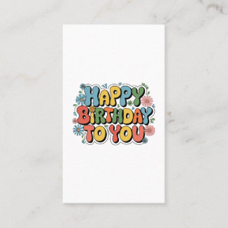 Groovy Floral Birthday Business Card