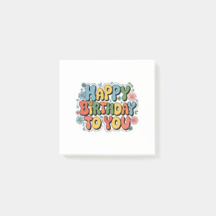 Groovy Floral Birthday Post-it Notes