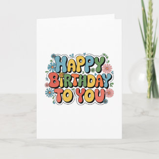 Groovy Floral Birthday Thank You Card