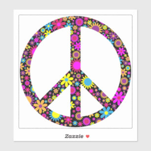 GROOVY FLORAL PEACE SIGN