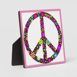 GROOVY FLORAL PEACE SIGN PLAQUE
