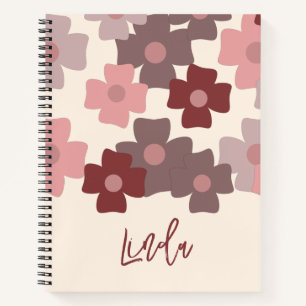 Groovy Florals Pattern Name Journal Notebook