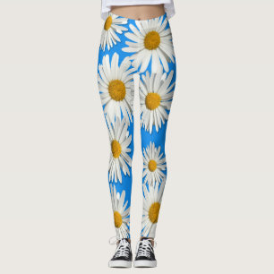 Groovy Flower Child Real Daisy Hippie Blossoms Leggings