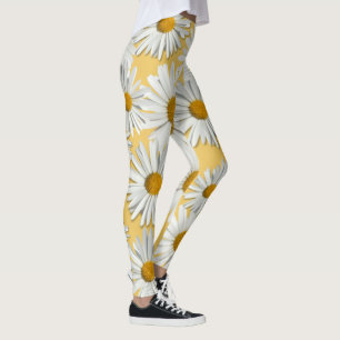 Groovy Flower Child Real Daisy Hippie Blossoms Leggings