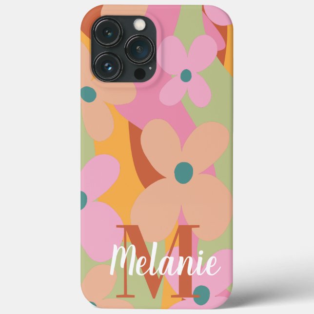 Groovy Flower Colourful Pattern Name  Case-Mate iPhone Case (Back)
