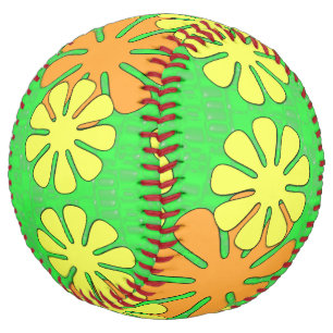 Groovy Flower Design Softball